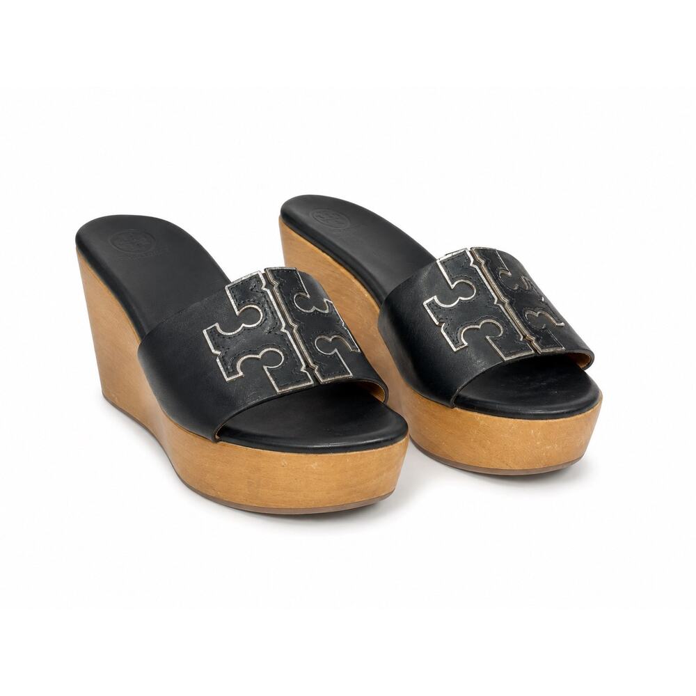 Tory Burch Women’s black leather slide sandal Size 9 # Box 913 - Picture 4 of 6